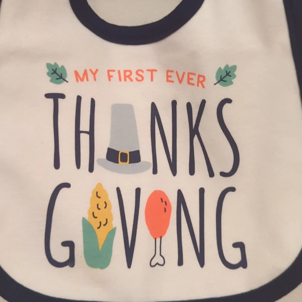 My first ever Thanksgiving bib one size